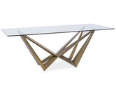 Masa din MDF si sticla, Aslan Transparent / Cupru, L200xl100xH76 cm