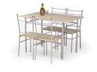 Set masa din MDF si metal + 4 scaune Faustus Sonoma Oak, L110xl70xH75 cm