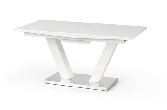 Masa extensibila din MDF si metal, Vladis Alb, L160-200xl90xH76 cm
