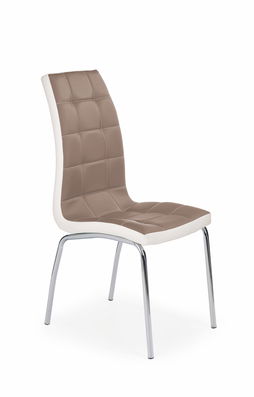 Scaun din metal tapitat cu piele ecologica Kai-186 Cappuccino