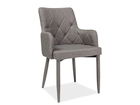 Scaun tapitat cu stofa si picioare metalice, Richelle Gri, l57xA55xH87 cm