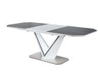 Masa extensibila din ceramica si MDF, Valli Gri / Alb, L160-220xl90xH76 cm
