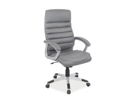 Scaun de birou directorial tapitat cu piele ecologica, Qwin-087 Gri, l66xA50xH115-125 cm