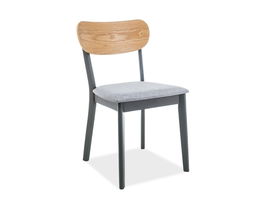 Scaun din lemn, tapitat cu stofa Vitali Gri / Grafit, l46xA41xH78 cm