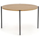 Masa rotunda din MDF si metal, Morgado Stejar Auriu / Negru, Ø120xH76 cm