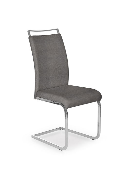 Scaun tapitat cu stofa, cu picioare metalice Kai-348 Gri / Crom, l42xA59xH99 cm