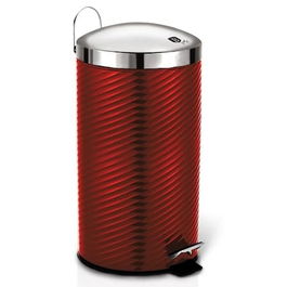 Cos de gunoi cu pedala, din otel inoxidabil, 20L, Ø29,3xH48 cm, Metallic Line Burgundy Extra Large