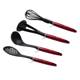 Set ustensile bucatarie, 4 piese, Metallic Line Black Burgundy