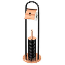 Suport din otel inoxidabil pentru hartie igienica si perie de toaleta, Ø25xH79,5 cm, Black Rose