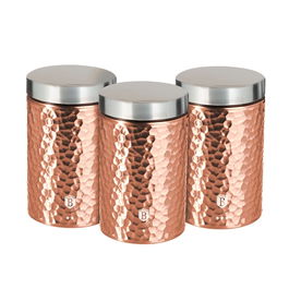 Set 3 recipiente pentru condimente, din otel inoxidabil, Ø11xH17,8 cm, Metallic Line Rose Gold