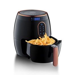 Friteuza cu aer cald, afisaj LCD cu ecran tactil si timer, 3,2 L, 1350W, Black Rose