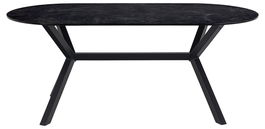 Masa din sticla, ceramica si metal Laxey Negru, L180xl90xH74 cm