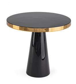 Masa de cafea din metal Nandika Negru / Auriu, Ø51xH47 cm