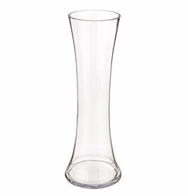 Vaza decorativa din sticla Venice Shaped Transparent, Ø13,5xH40 cm