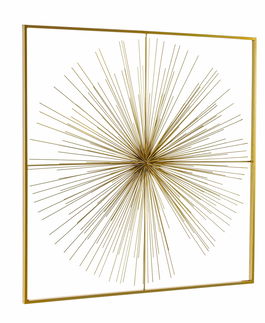 Decoratiune de perete din metal Auriel Large Auriu, l90xA6,5xH90 cm