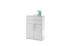 Cabinet din pal, cu 2 sertare si 2 usi Prato Gri deschis, l80xA35xH111 cm