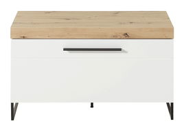 Cabinet din MDF cu 1 usa Loftis Alb / Stejar, l96xA44xH55 cm