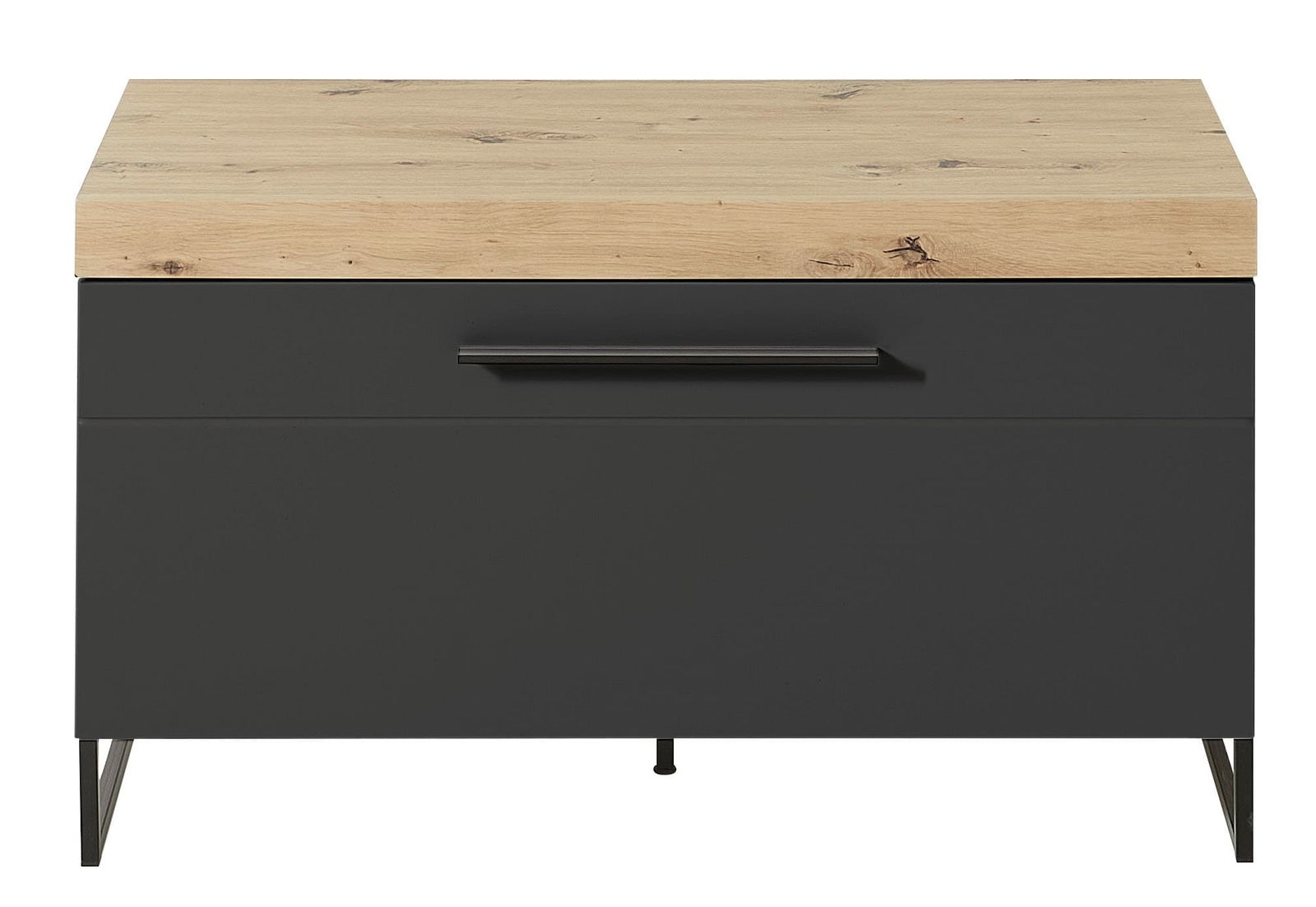 Cabinet din MDF cu 1 usa Loftis Grafit / Stejar, l96xA44xH55 cm