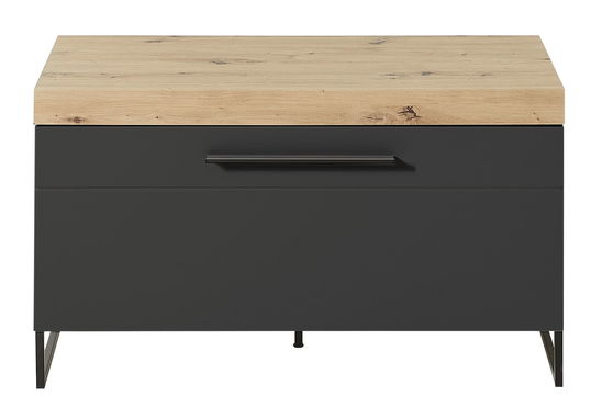 Cabinet din MDF cu 1 usa Loftis Grafit / Stejar, l96xA44xH55 cm