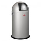 Cos de gunoi din metal Pushboy Argintiu, 50L, Ø40xH75,5 cm