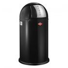 Cos de gunoi din metal Pushboy Negru, 50L, Ø40xH75,5 cm