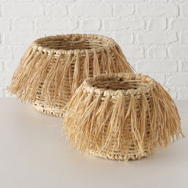 Set 2 cosuri pentru depozitare, din iarba de mare Oselva Natural, Ø30xH20 cm / Ø23xH18 cm