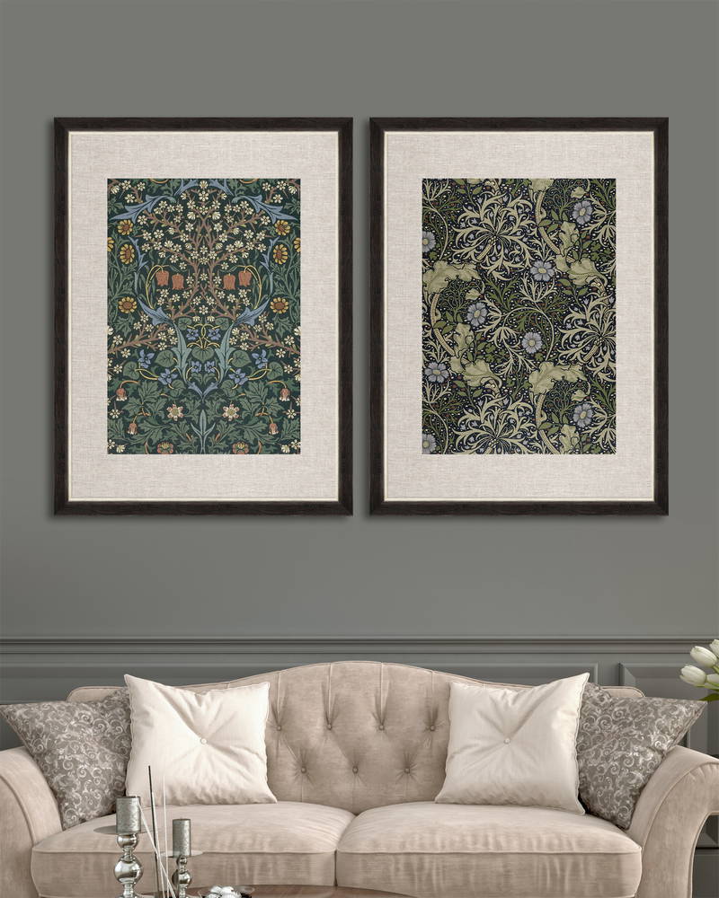 Tablou 2 piese Framed Linen Chinese Floral I & II