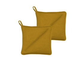 Set 2 suporturi oale fierbinti, din bumbac Soft 727665 Mustariu, 20 x 20 cm, Södahl