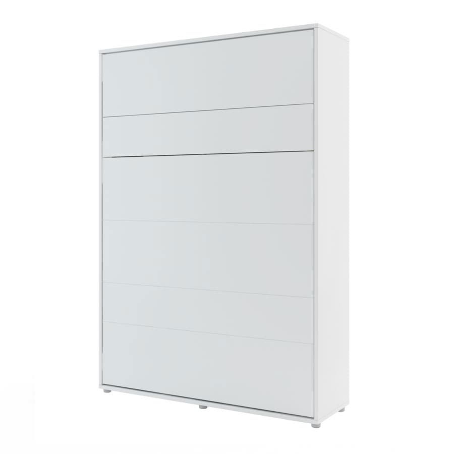 Pat rabatabil pe perete, cu mecanism pneumatic si somiera inclusa, Bed Concept Vertical Alb Mat, 200 x 140 cm