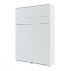 Pat rabatabil pe perete, cu mecanism pneumatic si somiera inclusa, Bed Concept Vertical Alb Mat, 200 x 140 cm