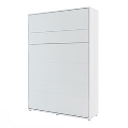 Pat rabatabil pe perete, cu mecanism pneumatic si somiera inclusa, Bed Concept Vertical Alb Mat, 200 x 140 cm