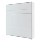Pat rabatabil pe perete, cu mecanism pneumatic si somiera inclusa, Bed Concept Vertical Alb Mat, 200 x 180 cm