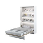 Pat rabatabil pe perete, cu mecanism pneumatic, sistem LED si somiera inclusa, Bed Concept Vertical Alb Mat, 200 x 120 cm