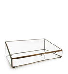 Cutie pentru depozitare din sticla si metal Box Trapeze Transparent / Alama, L45xl28xH14 cm