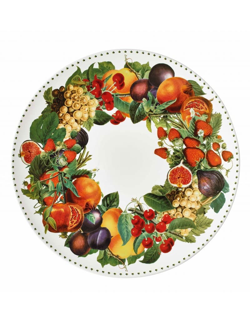Platou pentru servire din ceramica, Le Primizie Alb / Multicolor, Ø40 cm