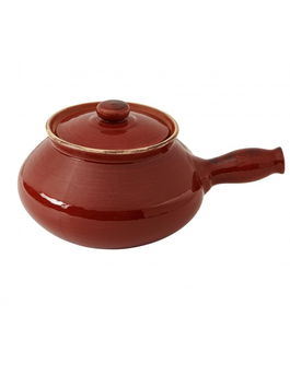 Vas cu capac din ceramica, Le Primizie Caramiziu, Ø15,5 cm