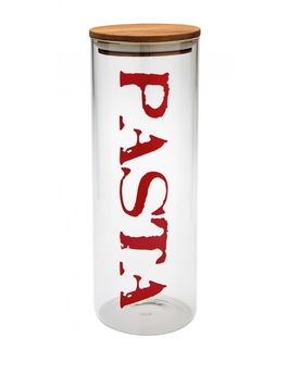 Recipient pentru depozitare cu capac etans, din sticla, Pasta Rosu, Ø10xH27,5 cm