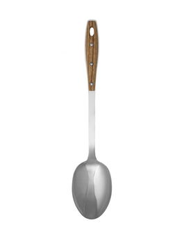 Lingura pentru servit din otel inoxidabil, Legno Natural, 34 cm