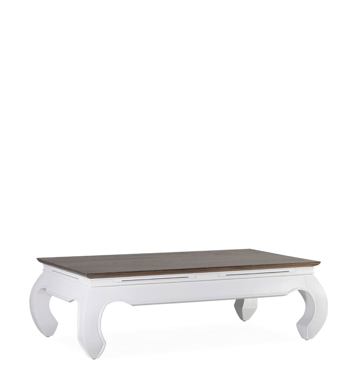 Masa de cafea din lemn si furnir, Everest Opium Rectangular Alb / Maro, L125xl70xH40 cm