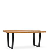 Masa din lemn, furnir si metal, Madhu Natural, L180xl90xH78 cm