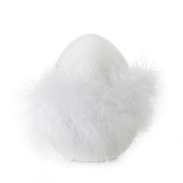 Decoratiune din dolomita Cebal Egg Big Alb, Ø9xH12 cm