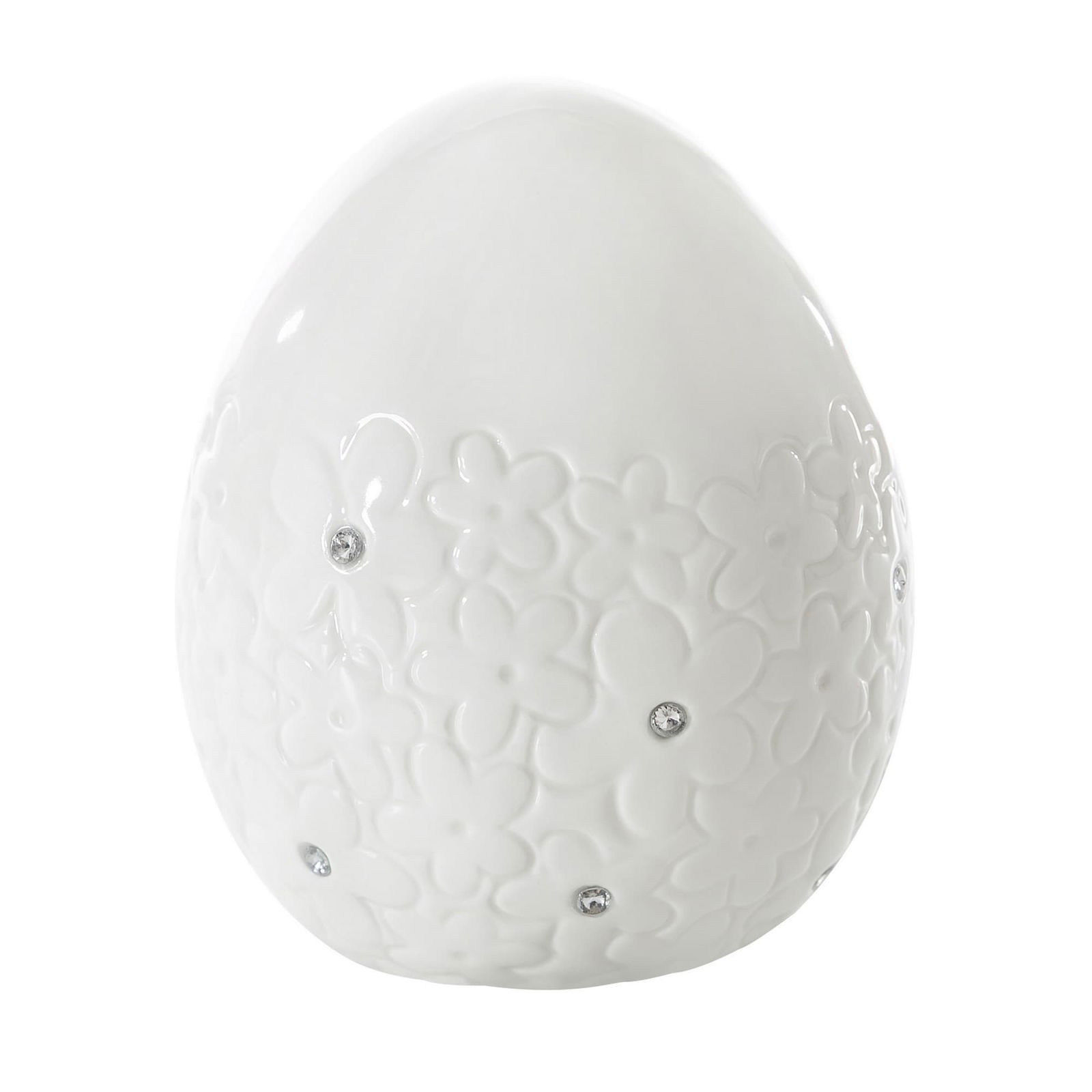 Decoratiune din dolomita Egg Big Alb, Ø11xH12 cm
