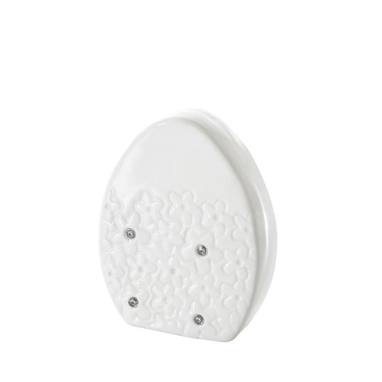 Decoratiune din dolomita Sphere Egg Small Alb, L8xl3xH11 cm