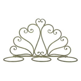 Suport de perete pentru 3 ghivece, din metal, Flower Verde Antichizat, L46,8xl15,2xH26,8 cm
