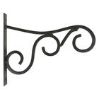 Suport de perete pentru ghiveci, din metal, Hook M Negru, L25xl2,6xH20,2 cm