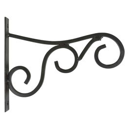 Suport de perete pentru ghiveci, din metal, Hook M Negru, L25xl2,6xH20,2 cm