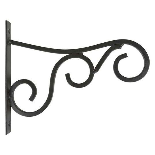 Suport de perete pentru ghiveci, din metal, Hook M Negru, L25xl2,6xH20,2 cm