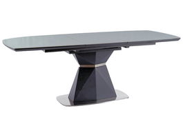 Masa extensibila din MDF si sticla, Corentin Gri / Antracit, L160-210xl90xH76 cm