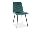 Scaun tapitat cu stofa si picioare metalice, Irinane Velvet Verde Inchis / Negru, l46xA53xH84 cm