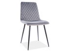 Scaun tapitat cu stofa si picioare metalice, Irinane Velvet Gri / Negru, l46xA53xH84 cm